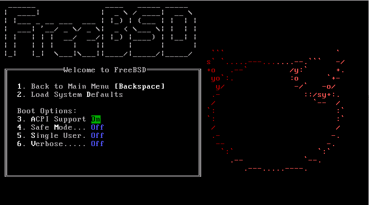 bsdinstall boot options menu
