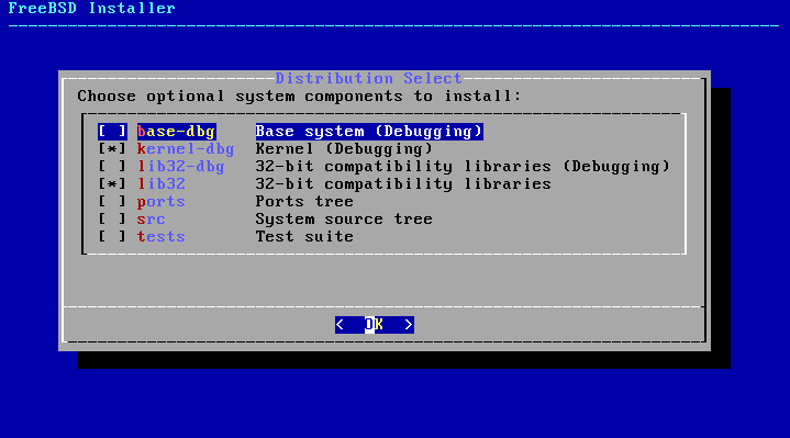 bsdinstall config components