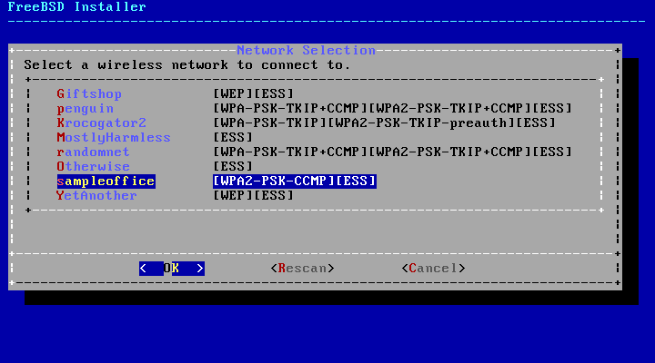 bsdinstall configure wireless accesspoints