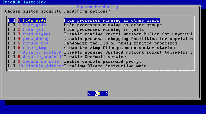 bsdinstall hardening