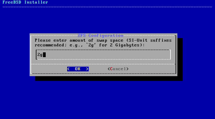 bsdinstall zfs swap amount