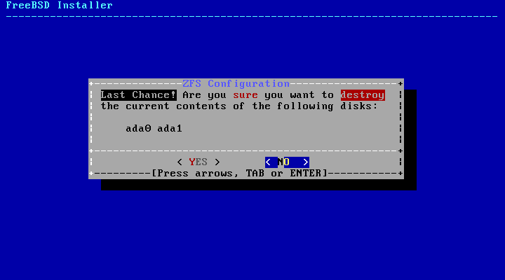 bsdinstall zfs warning
